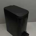 TIPGO Slim Bathroom Trash Can with Lid Soft Close, Step Pedal, 6 Liter / 1.6 Gallon Stainless Steel Trash Bin, Small Garbage Cans for Bedroom, Office, Kitchen (Matte Black)