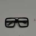 4E's Novelty Black Oversized Thick Glasses Clear Lens Non Prescription Square Frame, Fake Huge Fashion Eyeglasses for Vector Velma Costume Adults Women & Men, Halloween Nerd Costume Accessories