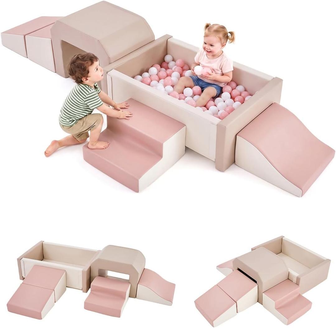 JungleDove Baby Foam Climbing Blocks with Ball Pit for Toddler, Large