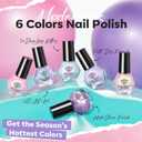 2 x modelones Nail Polish Set, 6 Colors Charm Pink Blue Gold Purple Green Shimmer & Holographic Quick Dry Non Toxic Nail Polish Kit Salon Home DIY Manicure Kit Gift For Women Girl