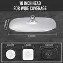 Veken 10'' Rain Shower Head with Handheld, High Pressure Rainfall Showerhead Combo with 5 Handheld Water Spray Modes for Bathroom Accessories, Home Decor, Detachable Dual Shower Heads, Chrome Silver