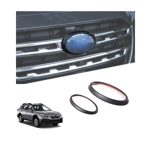 Front Rear Logo Decoration Made Of ABS Front Grille Logo Trim Back Badge Decoration Cover 2Pcs (Matte Black)