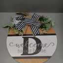 Last Name Round Front Door Wreath Decor for All Seasons, 26 Initial Letter Wreaths for Front Door Porch Welcome Garland and Eucalyptus Hanging Gift for Farmhouse Welcome Sign (D)