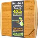 GREENER CHEF 36 Inch 4XL Extra Large Cutting Board with Lifetime Replacements - Wood Butcher Block Cutting Board - Bamboo Stove Top Cover for Extra Countertop Space - Giant Wood Charcuterie Board