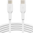 Belkin USB-C to USB-C Fast Charging Cable (1M/3.3ft) for iPhone 16, iPhone 16 Pro, iPhone 16 Pro Max, iPhone 16 Plus, Galaxy S25, S24, Note, Pixel, iPad Pro, Nintendo Switch 2, Carplay & More - White