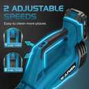 Leaf Blower, Electric Cordless Leaf Blower with 2 Batteries and Charger, 2 Speed Mode, Lightweight Leaf Blowers for Blowing Leaves, Lawn Care, Patio Cleaning and Dust