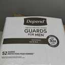 Depend Guards Incontinence Pads for Men, Maximum Absorbency, 104 Count (2 Packs of 52)