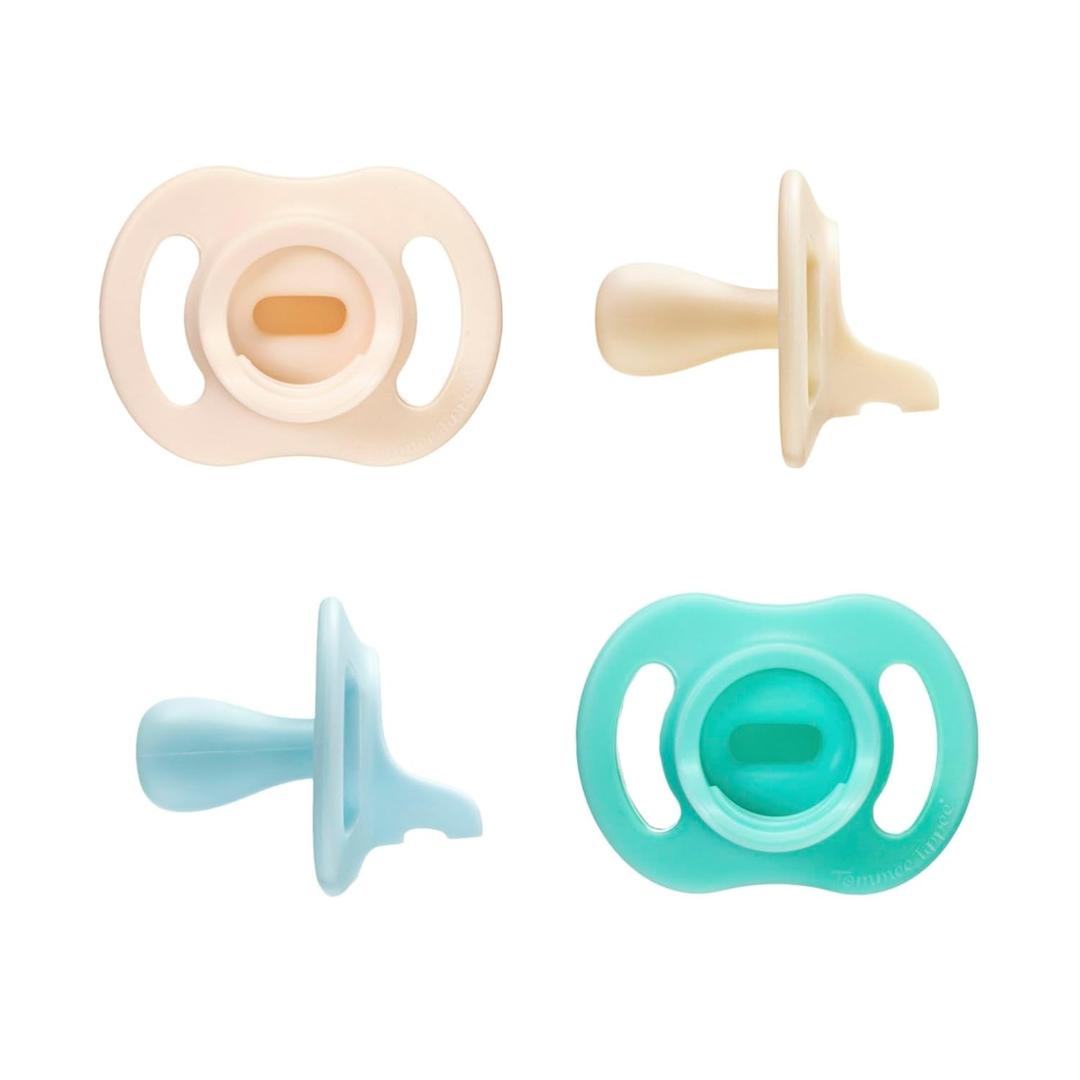 Tommee Tippee Ultra-Light StayPut Pacifier, One-Piece Silicone Design, 0-6m, 4 Pack