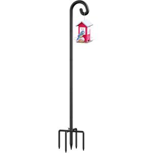 Adjustable Shepherds Hooks for Outdoor, 76 Inch Heavy Duty Bird Feeder Stand with 5 Prongs Base, Garden Bird Feeder Pole for Hanging Bird Feeders, Plant Baskets, Wind Chime, Lantern
