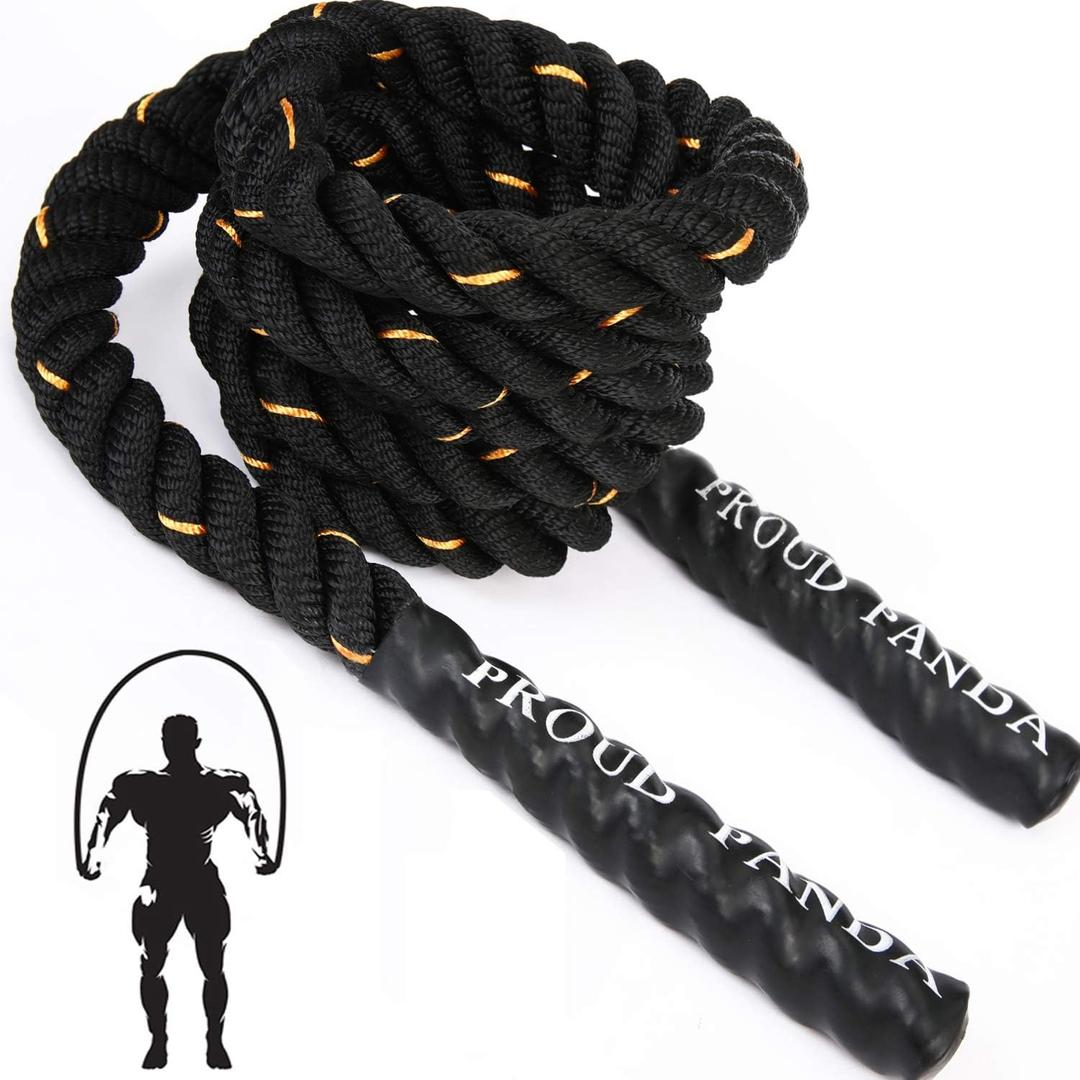 Heavy Jump Ropes for Fitness 3LB,Weighted Adult Skipping Rope Exercise Battle Ropes for Men & Women,Total Body Workouts, Power Training in Gym to Improve Strength and Building Muscle (3LB Upgraded Edition Fitness(9.9 ft))