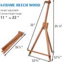 Falling in Art Beechwood 25" Tabletop Easel Display Stand for Painting - Holding Canvas Up to 22 1/2 Inches High, A-Frame Artist Tripod with Rubber Feet, Portable Photo and Sign Holder