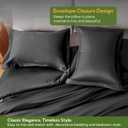 MR&HM Silky Cooling Duvet Cover Queen Size for Hot Sleepers 90"x90", Breathable & Moisture-Wicking Comforter Cover, 3 Pieces Ultra-Soft Bedding Duvet Cover Set with Zipper Closure (Dark Grey)