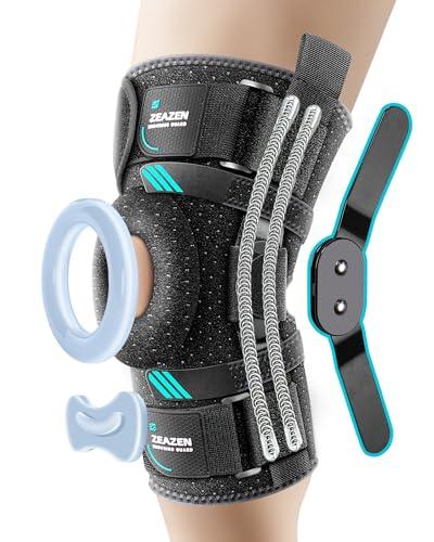 ZEAZEN Hinged Knee Brace with Dual Metal Side Stabilizers & Patella Support – Adjustable Open Patella Knee Support for Men and Women – Helps with ACL, MCL, Meniscus Issues – Breathable Design for Sports, Running, Workout (Medium)