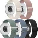 Acextro 5 Pack Stretchy Bands Compatible with Samsung Galaxy Watch 7 6 5 4 FE Band 40mm 44mm 45mm/Watch 6 4 Classic 4 42mm 46mm 43mm 47mm/Active 2, 20mm Water-Resistant Elastic Nylon Sport Strap (Cactus/Pink/Blue Gray/Starlight/Black)