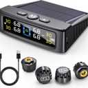 GEARGO RV Tire Pressure Monitoring System,0-99 PSI Tire Pressure Monitor System with Solar Charger,RV TPMS with 4 Sensors&6 Alarm Modes