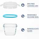 Small Glass Containers 6 Pack, 6 oz Reusable, Airtight, Leakproof Mini Food Storage Containers with Lids