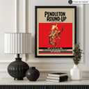 Poster Master Vintage Rodeo Poster - Retro Round-Up Print - Oregon Art - Gift for Men, Cowboy, Animal Lover - Decor for Office, Bedroom, Living Room - 8x10 UNFRAMED Wall Art (Style-03)