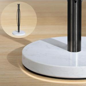 YIGII Heavy Marble Base Paper Towel Holder  Countertop Paper Roll Holder for Kitchen or Bathroom, Non-Slip Weighted Design, Fits Standard Paper Towels, White Marble & Gunmetal Black