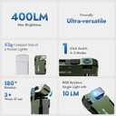 WUBEN G5 Rechargeable EDC Flashlight, Powerful RGB Flashights, 400 Lumens Portable Flat Mini Flashlights, IP65 Waterproof Multi-Mode Magnetic Small Keychain Flashlight for Camping, Emergency (Green)