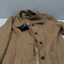 CHARTOU Women Winter Long Pea Coat Wool Blend Stand Collar Single Breast Thicken Blazer Jacket (X-Large, Camel)