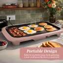 COOK WITH COLOR Electric Griddle 1200W, Nonstick Surface for Pancakes, Burgers, Eggs & More, Removable Temperature Control, Slide-Out Drip Tray, 10" x 16" Cooking Area, Dusty Rose