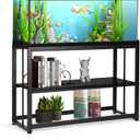 VOWNER 55-75 Gallon Fish Tank Stand - Metal Aquarium Stand, 48.4" x 14.9" x 29.5" Heavy Duty Reptile Tank Stand, Adjustable 2-Tier Fish Tank Rack Shelf for Home Office, Tank not Included, Black