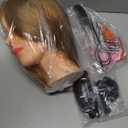 Mannequin Head Human Hair- Cosmetology Manikin Doll Head with 80% Real Hair for Hairdresser Practice Styling Braiding Training Heads & Free Clamp Holder (Brown)
