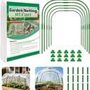 Garden Netting Kit for Raised Beds, Ultra Fine Garden Mesh Netting 8x20ft & 5 Sets Garden Hoops with Clips, Row Cover Net Protection Plant Covers Set for Greenhouse Vegetable Fruits Flowers Barrier