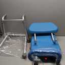 Platinum Health Carousel Sliding Shower Chair Tub Transfer Bench with Swivel Seat, Premium Padded, Pivoting Arms, Adjustable Space Saving Design for Tubs, Inside Shower, for Handicap & Seniors, Blue