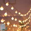 Battery Operated & USB Powered 2 in 1 Globe String Lights, 32.8 FT 80 LEDs Fairy String Lights for Christmas Wedding Party Bedroom Indoor Outdoor, Warm White,10M80