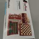 Magnetic Travel Chess Board Set - Classic Wood Staunton 7 X 7 Inch Pocket Chess Set with Folding Game Board Handmade in Fine Rosewood