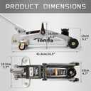 TONDA Floor Jack, Hydraulic Portable Car Lift Jack, 2 Ton (3,800 lb) Capacity, Silver