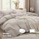 Bedsure Duvet Cover Twin/Twin XL Size - 2 Pieces Prewashed Cotton-Like Extra Soft Bedding Set, Includes 1 Twin Duvet Cover 68x90 Inches with Zipper Closure & 1 Pillow Sham, Linen, No Comforter