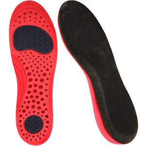 Insoles for Men Women - Thermal Shoe Insoles, Soft Furry Warm Replacement Inserts, Comfort Insole Anti-Shock & Breathable, Suitable for Winter Shoes Boots Sneakers(M) (M: Men:7-9|Women:8-10, Black)