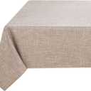 Fitable Faux Linen Tablecloth Rectangle 60 x 102 Inch - Rustic Fabric Table Cloth for 6 Foot Tables, Nature Faux Burlap Table Cover for Kitchen Dining, Party, Farmhouse