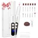 Electric Nail Drill Professional Manicure Pedicure Kit Acrylic Nail Drill Machine for Gel Cordless Nail Drill Machine Toe Nail Tools 3 Speeds Thick Toenail Grinder(White