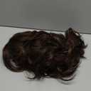 Ucubb Black Mixed Brown Wig for Black Women 14 Inch Short Wavy Hair Wigs Curly Bob Wig with Bangs Wigs Shoulder Length Wigs for Black Women Bob Style Synthetic Heat Resistant