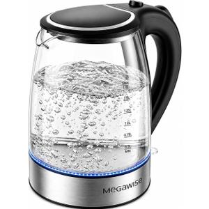 MEGAWISE Electric Kettle 1.8L, High Power Fast Boiling Hot Water Boiler, Auto Shut-Off, BPA-Free Food-Grade Material, Tea Kettle for Kitchen Home Office Coffee Tea