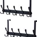 Encozy Over The Door Hooks,Coat Rack for Hanging Clothes Hat Towel (Heavy Duty Black 2pcs)