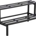 Sturdy 2-Tier Metal Plant Stand for Outdoor & Indoor, Decorative Planter Display Shelf Unit for Garden Patio Balcony Living Room