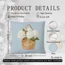 Hydrangea Floral Flower Decorative Pillow Covers Case 18x18 Inch,Blue Hydrangea Floral Decor