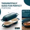 Enameled Cast Iron Bread Loaf Pan with Lid,Double Sourdough Baking Pan-Teal