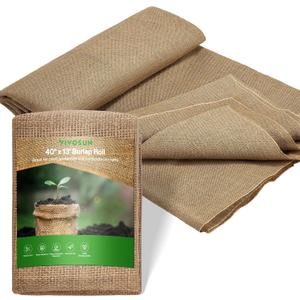 VIVOSUN 40 in x 13 ft Burlap Fabric, High Density Natural Jute Fiber, Multipurpose Burlap for Gardening, Outdoor Plant Care, Weed Barrier, DIY Crafts, and Decoration