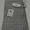 Heating Pad, Electric Heating Pads for Back, Neck, Abdomen, Moist Heating Pad for Shoulder, Knee, Arms, Legs, Dry/ Moist Heat & Auto Shut Off, Birthday Gifts for Men and Women(Light Gray, 24''×12'')