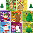 32 Sheets Christmas Stickers for Crafts Make Your Own Characters Mix and Match Sticker, Make a Face Sticker Christmas Tree Stickers Christmas Game Activities for Holiday Kids
