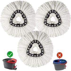 [3 Pack] Mop Replace Heads, Mop Refill Heads Replacements Compatible with O Cedar Spin Mop 1-Tank System- Easy to Replace, Microfiber, Machine Washable