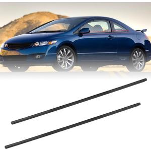 2Pcs Left&Right Weatherstrip Window Moulding Trim Seal Belt Compatible with Honda Civic Coupe 2D 2006-2011 Car Outer Door Seal Belt Replaces# 72410-SVA-A01ZA 72450-SVA-A01ZA