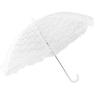 Homeford White Lace Parasol Bridal Umbrella, 26-inch Diameter, 23-inch Length