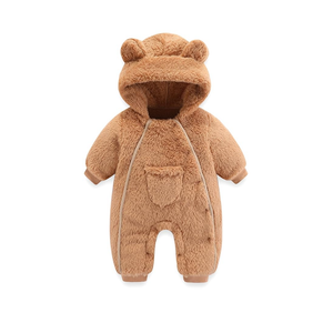 Newborn Baby Bear Outfit Suit Girls Boys Fleece Jumpsuit Romper Hooded Coat Winter Clothes Outwear Snowsuit, 59