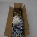 Fake Artificial Flowers Bouquet for Decoration, Silk Floral Arrangements Faux Flowers Plant Wedding Bride Bouquets Tables Centerpieces for Rustic Home Decor Indoor Vase Floral Table Decor (Blue White)